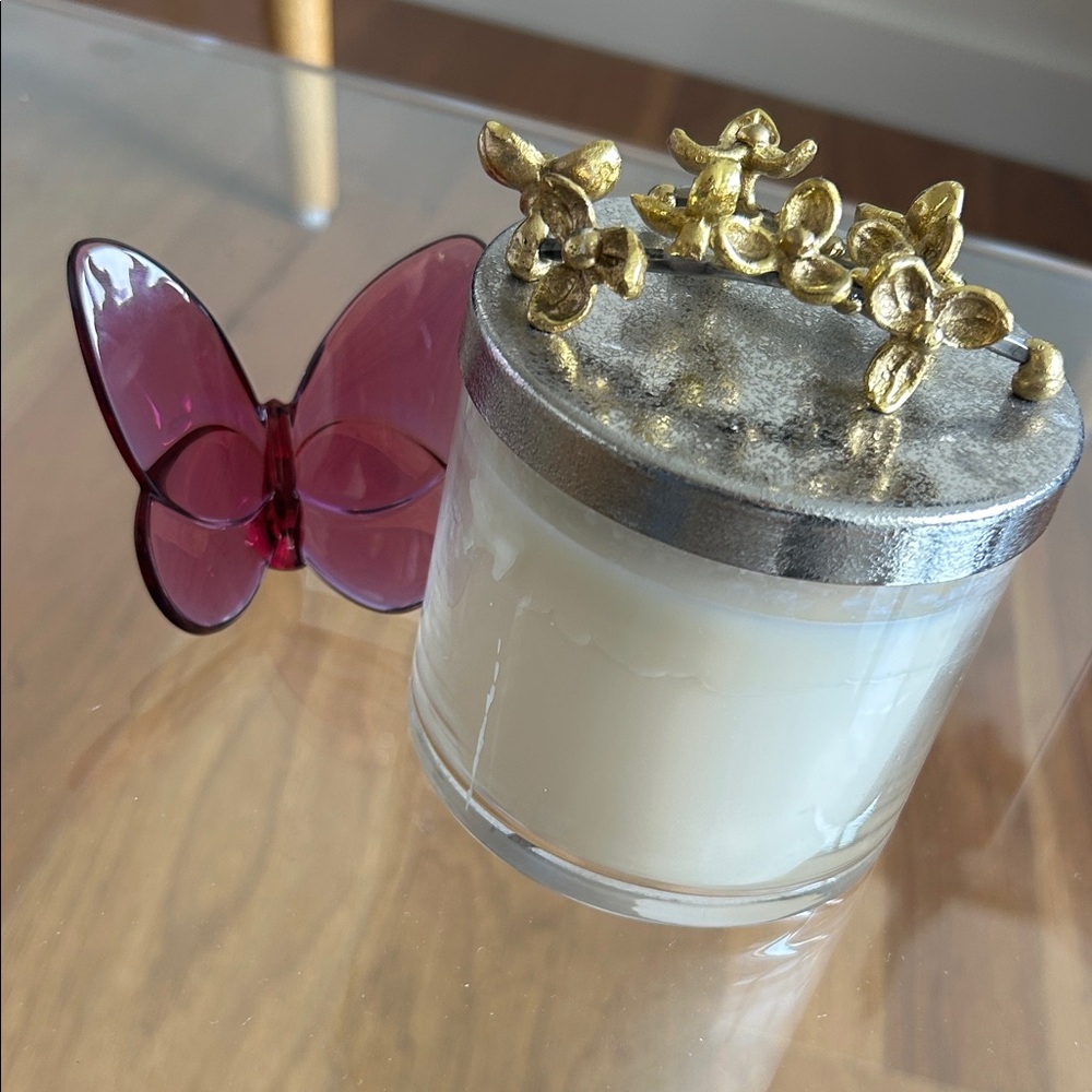 Michael Aram Floral Lid Glass Candle empty